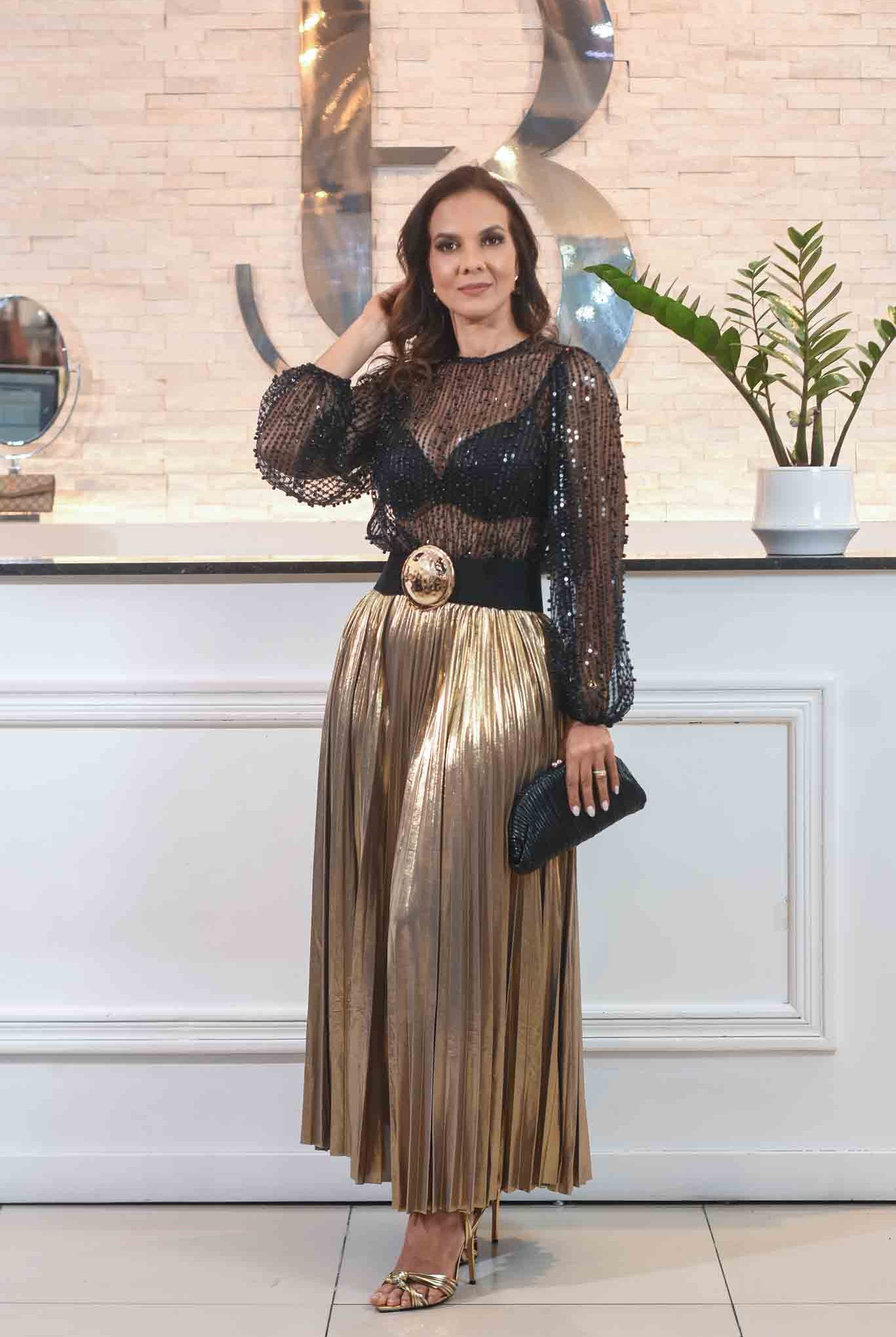 Time To Get Look Metallic Skirt - Bonitafashionrd