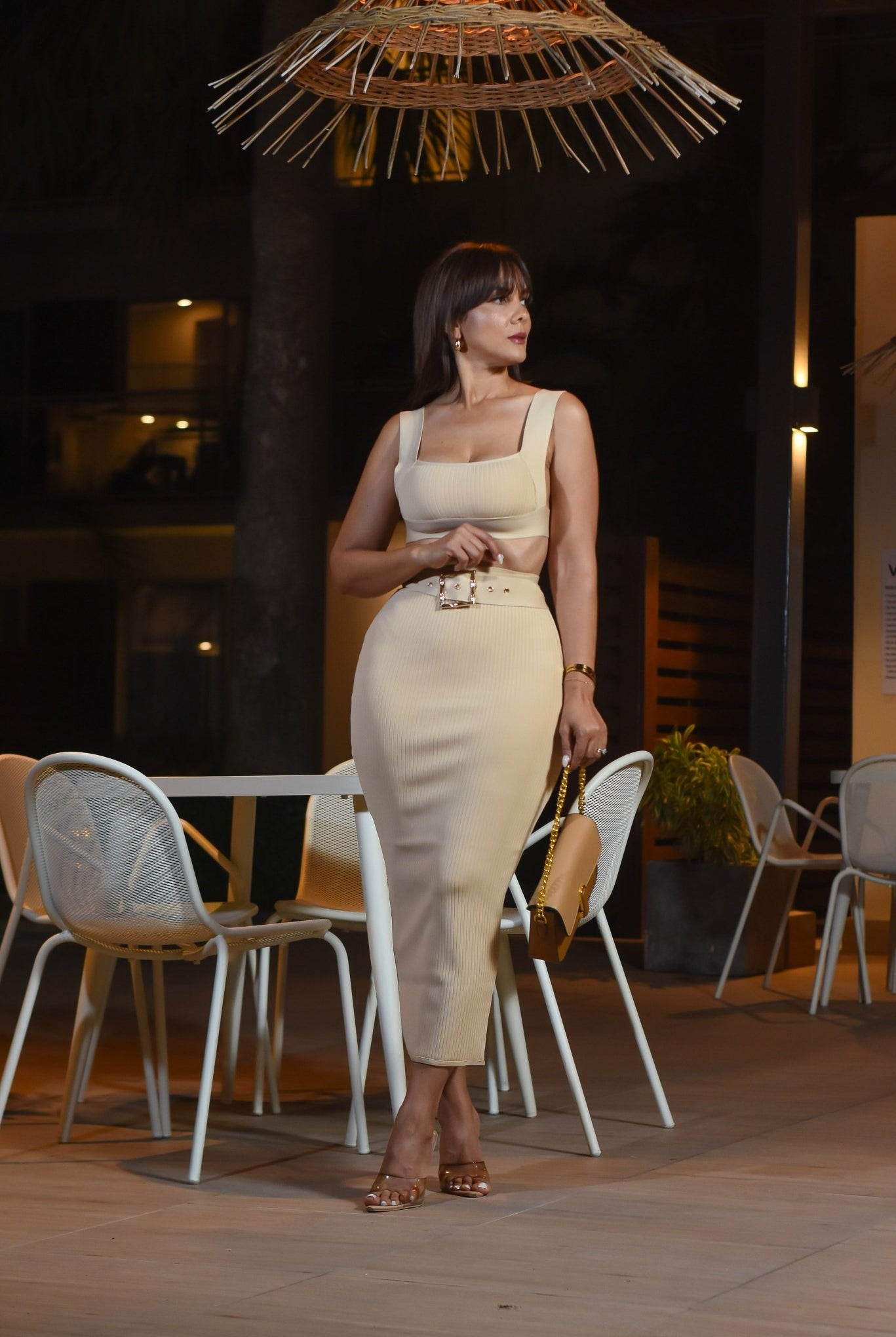 Get Impressed Skirt Set Beige - Bonitafashionrd