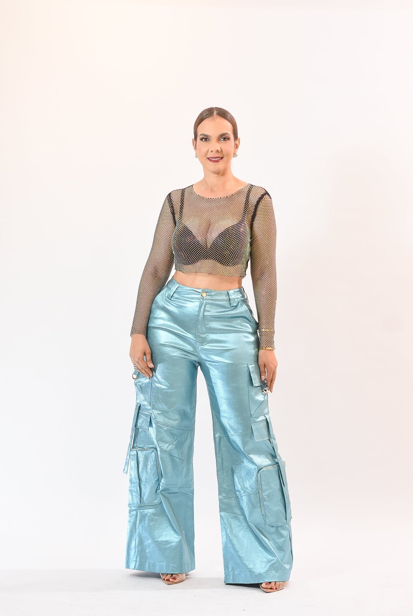 Best Metalic Cargo Pant Blue - Bonitafashionrd