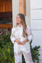 Beautiful lace shirt pants set - Bonitafashionrd Set