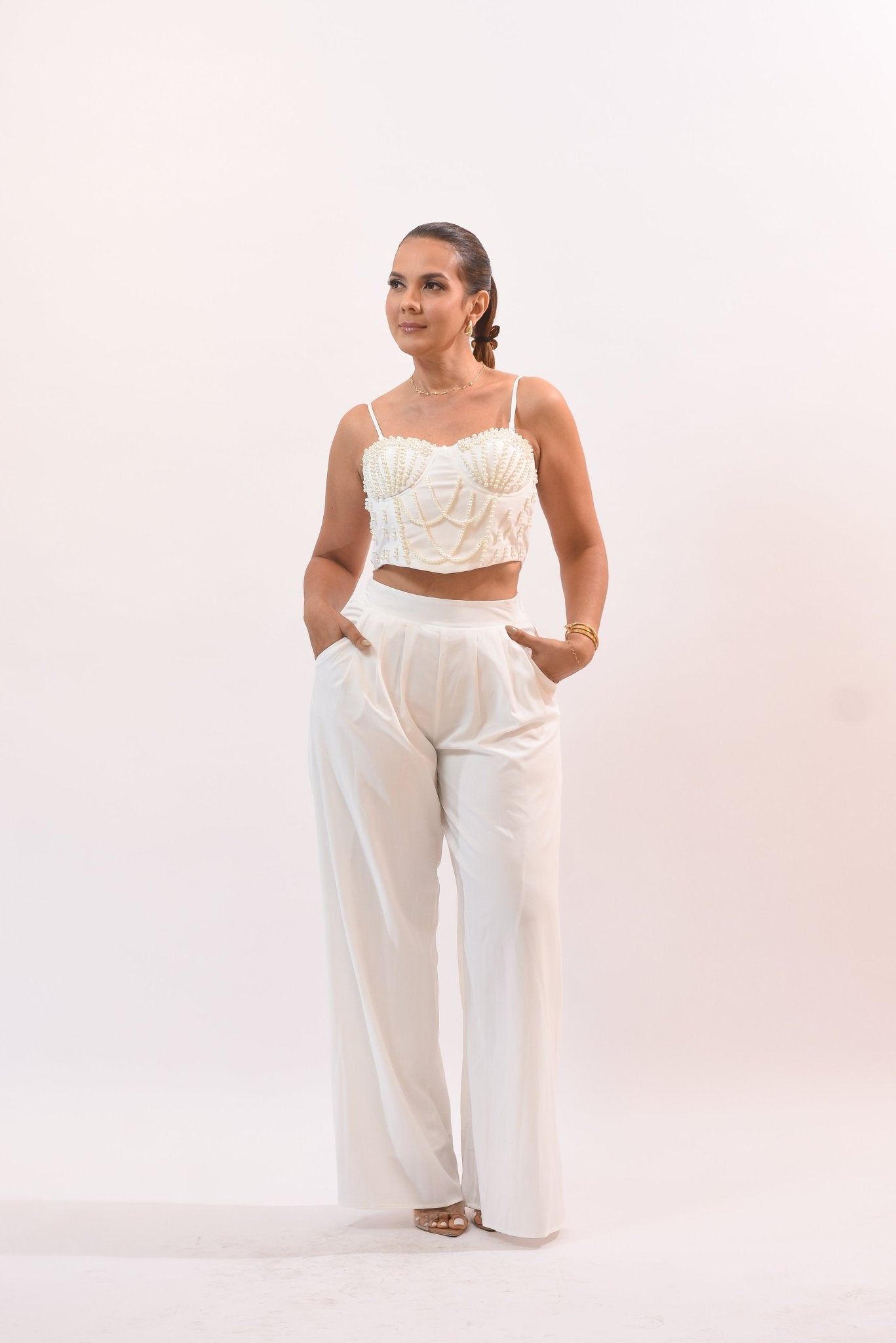 My Lovely Pant Set White - Bonitafashionrd