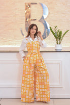 Lovely yellow floral print pants set - Bonitafashionrd Set