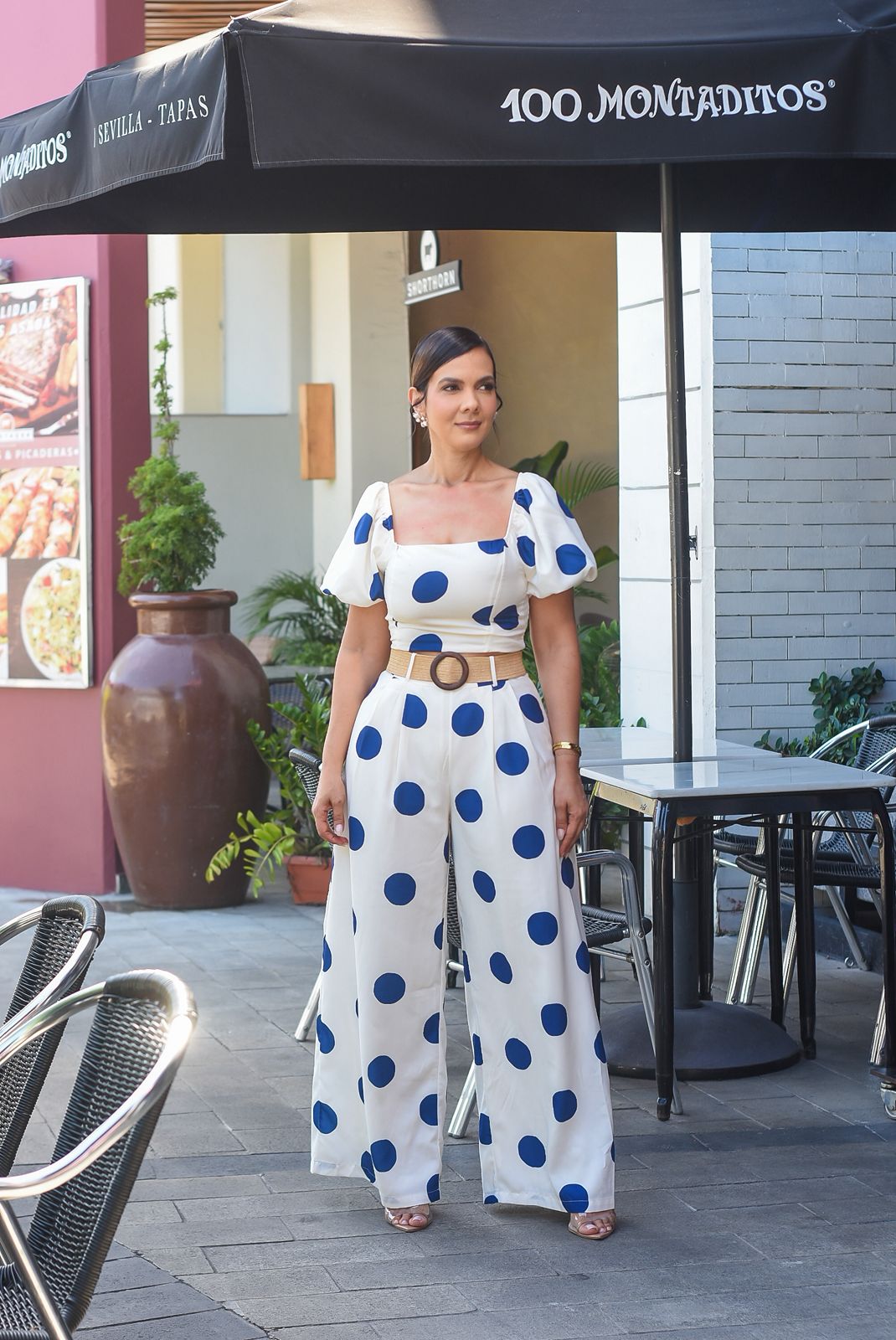 Polk dot navy pant set - Bonitafashionrd Set