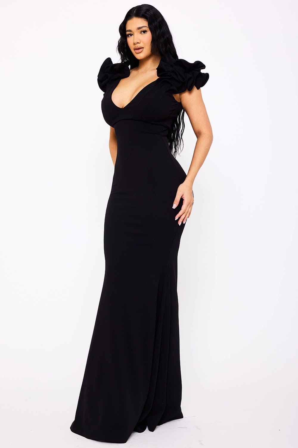 The Perfect Time Maxi Dress Rufle - Bonitafashionrd