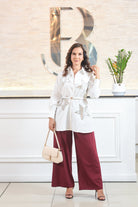 Elegant wine - colored pants - Bonitafashionrd Pants