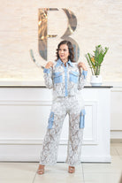 Cute lace denim pant set - Bonitafashionrd Set