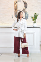 Elegant wine - colored pants - Bonitafashionrd Pants