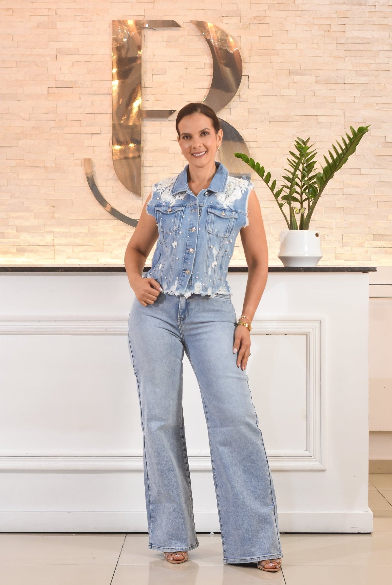The Fabulos Vest Lace Denim - Bonitafashionrd