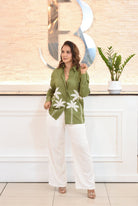 My palm shirt olive - Bonitafashionrd Shirt