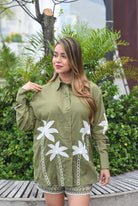My palm shirt olive - Bonitafashionrd Shirt