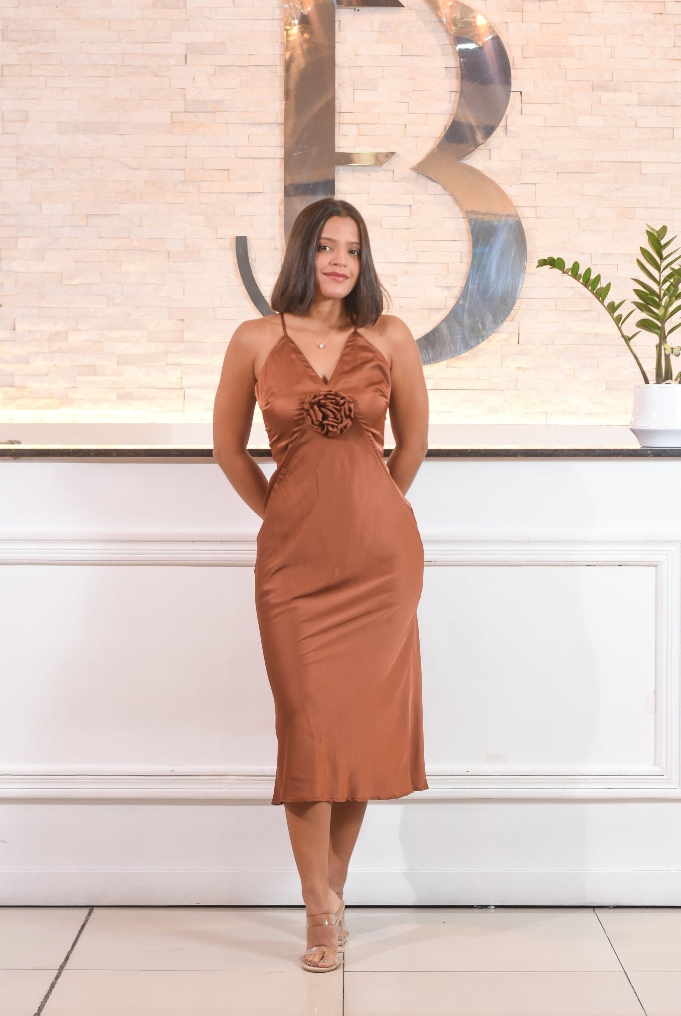 Beautiful Satín Dress - Bonitafashionrd