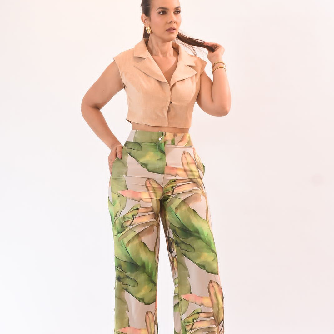 Special Palm Pants Green - Bonitafashionrd