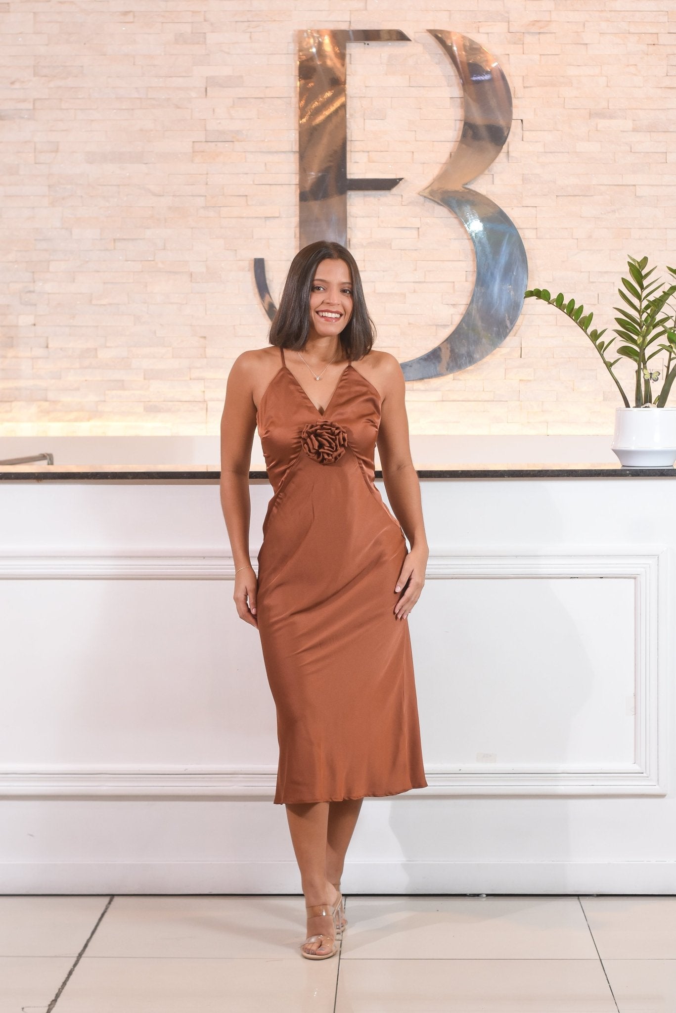 Beautiful Satín Dress - Bonitafashionrd