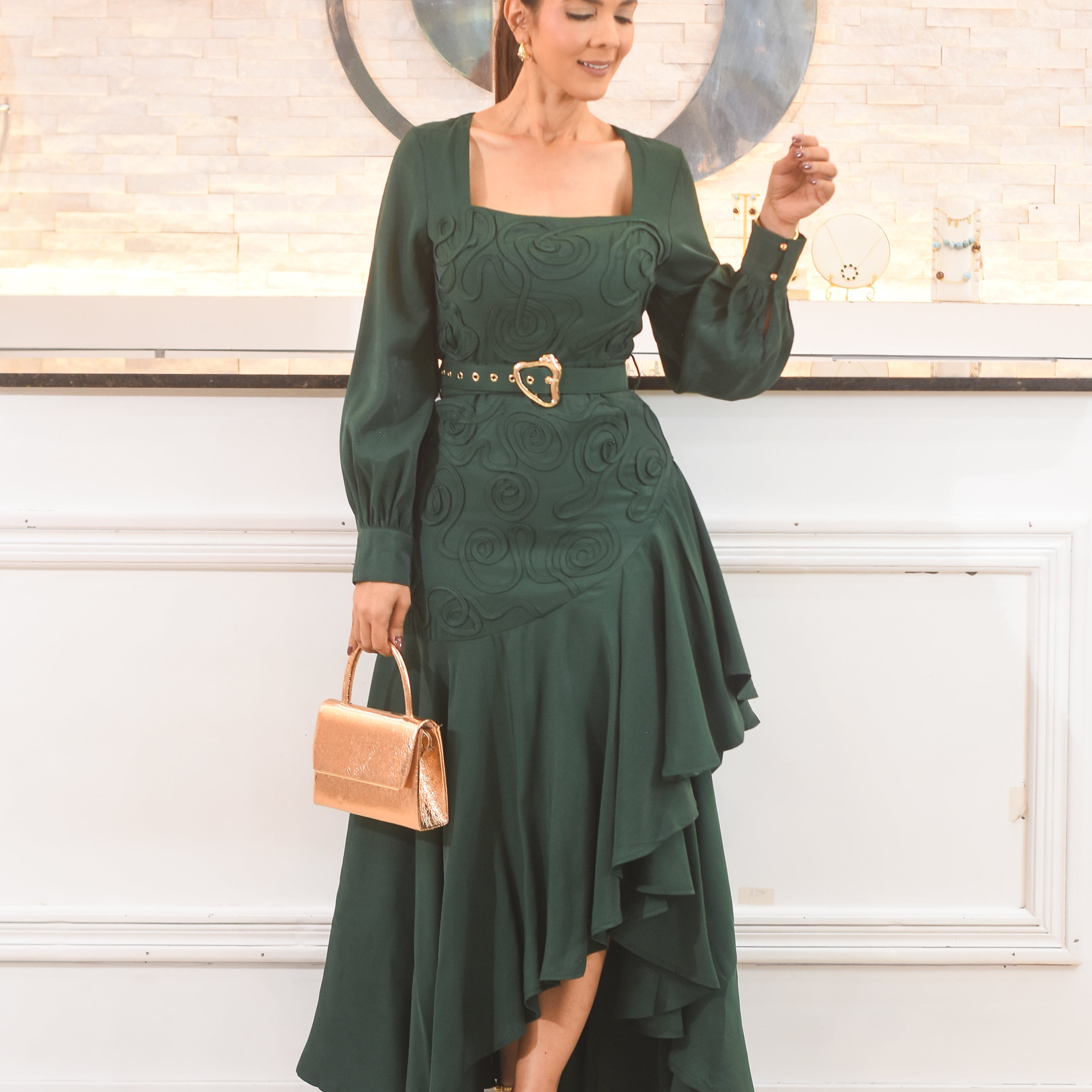 Modern Elegance Midi Dress