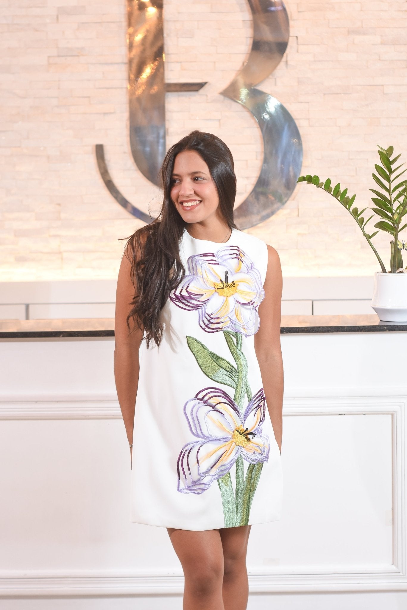 Beautiful Flawers Dress White - Bonitafashionrd