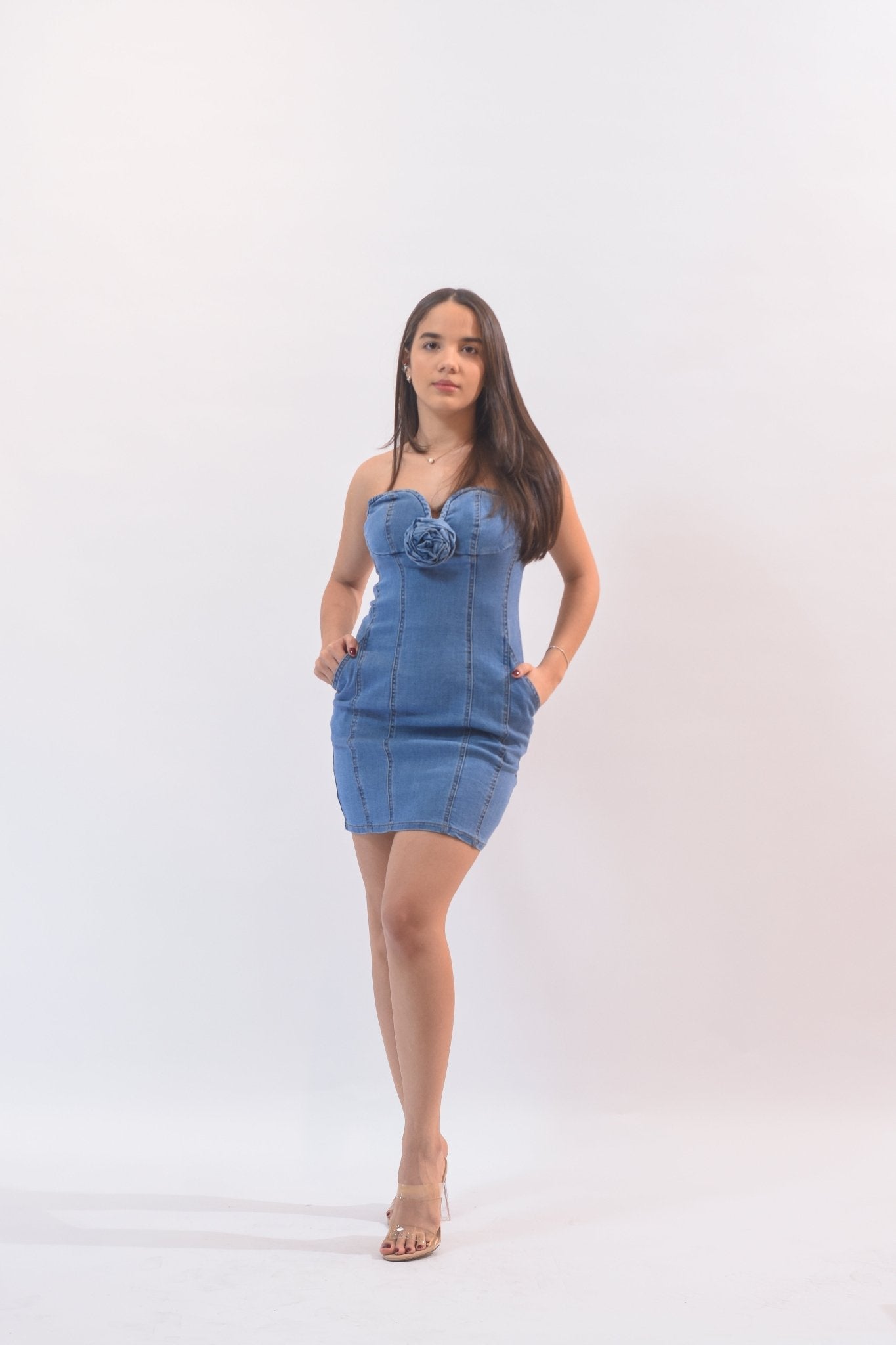 Stay Focused Denim Dress - Bonitafashionrd