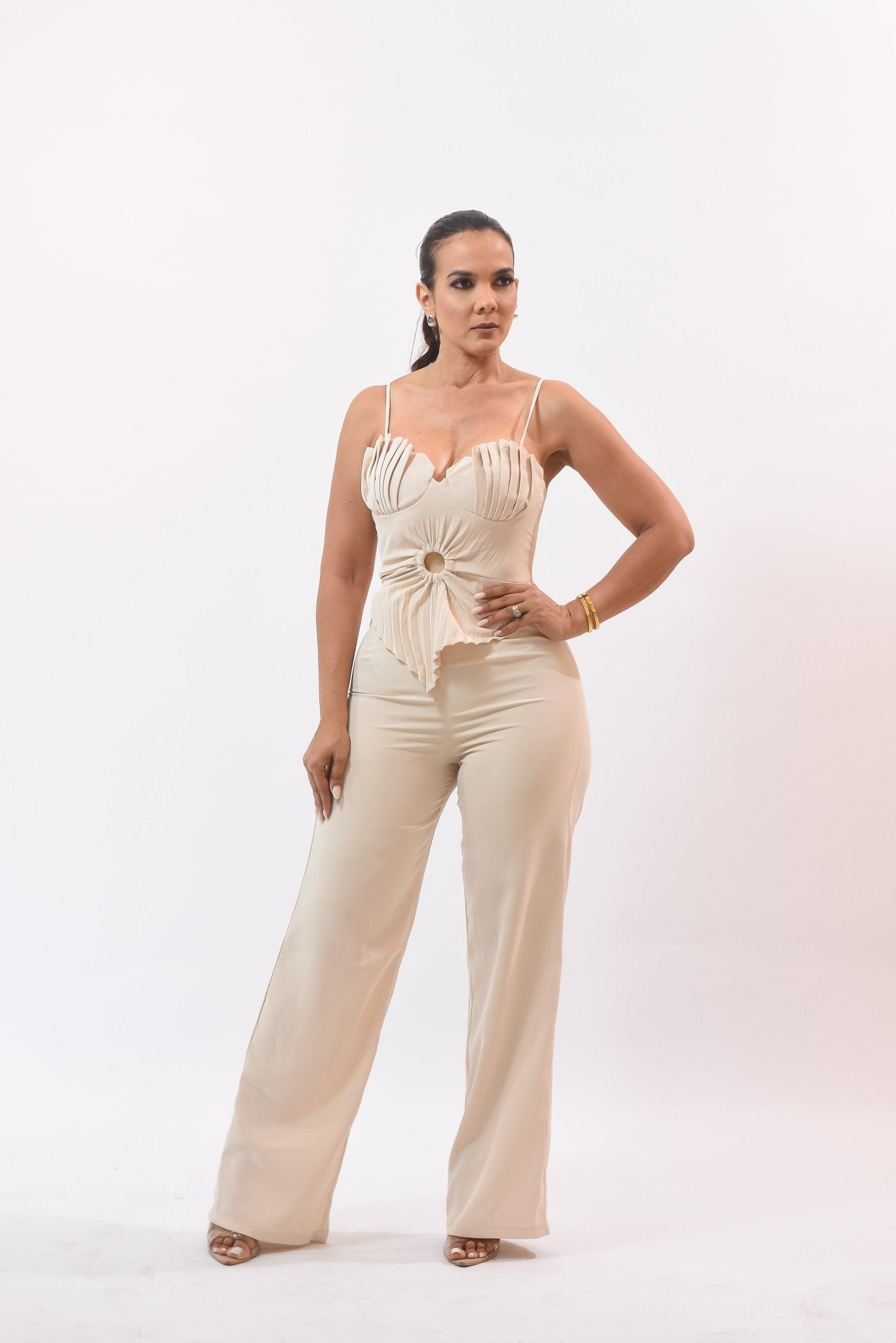 Sensational Pant Set Beige - Bonitafashionrd