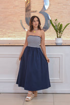 My pretty striped dress navy - Bonitafashionrd Dress