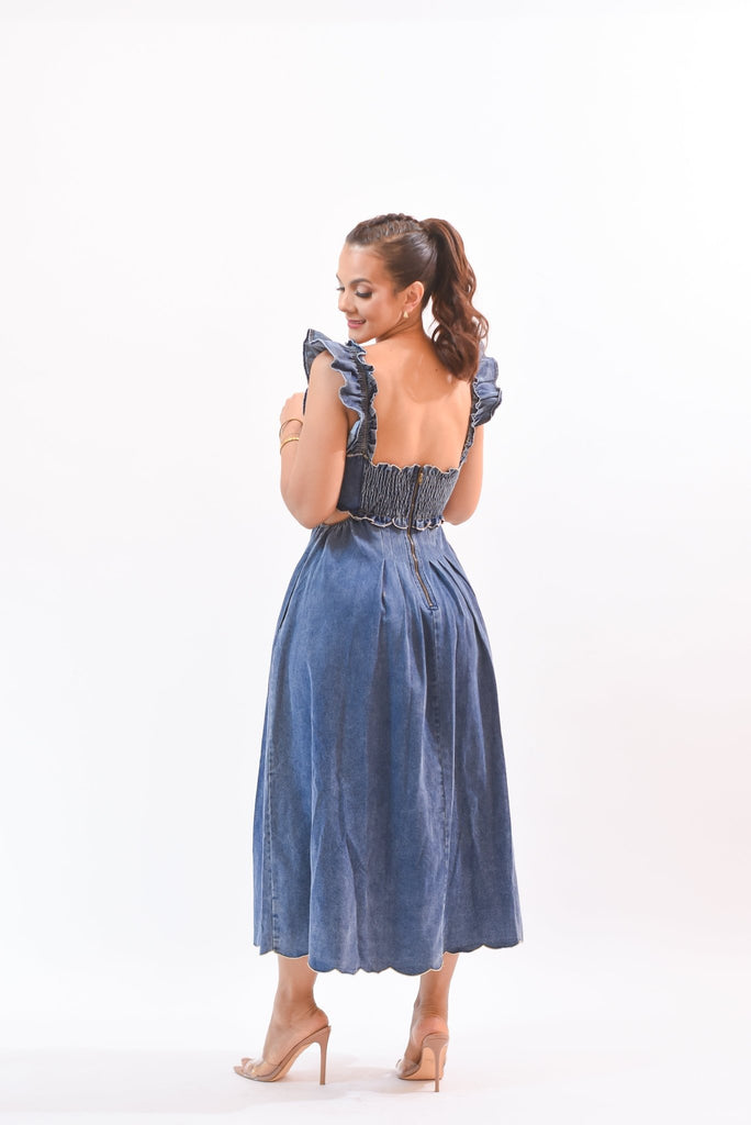 Living With The Beauty Denim Dress - Bonitafashionrd