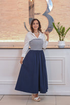 My pretty striped dress navy - Bonitafashionrd Dress