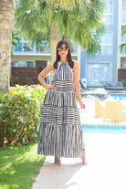 Fascinating Maxi Dress Black And White - Bonitafashionrd