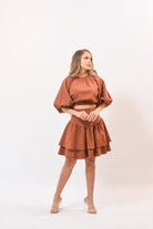 Pretty Lady Skirt Set Brown - Bonitafashionrd