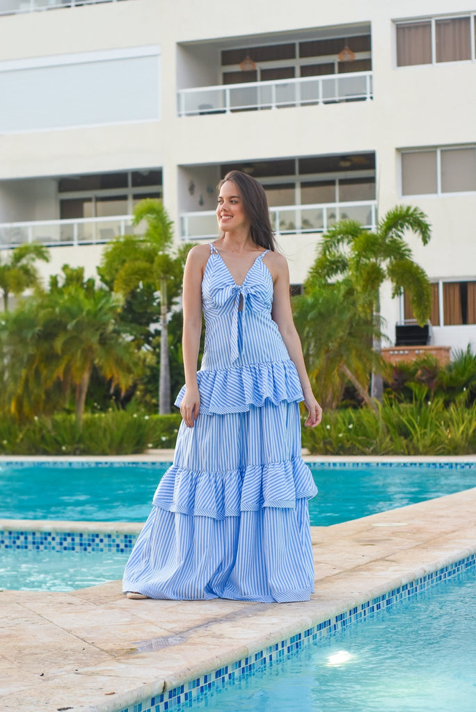 Beauty Maxi Dress Blue - Bonitafashionrd