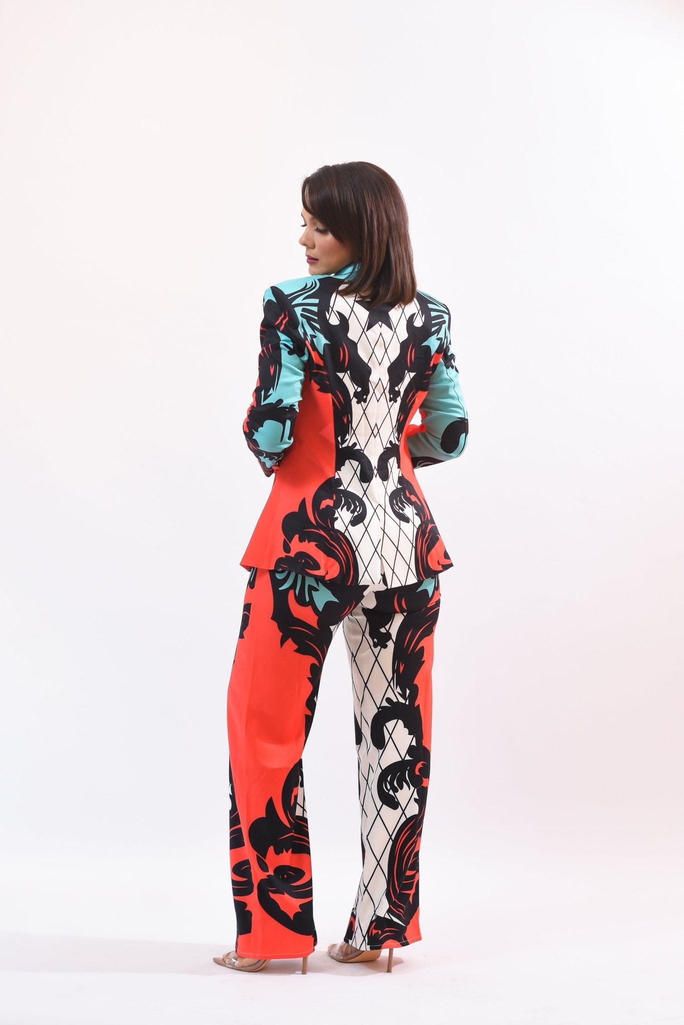 Abstract Jacket Pant Set - Bonitafashionrd