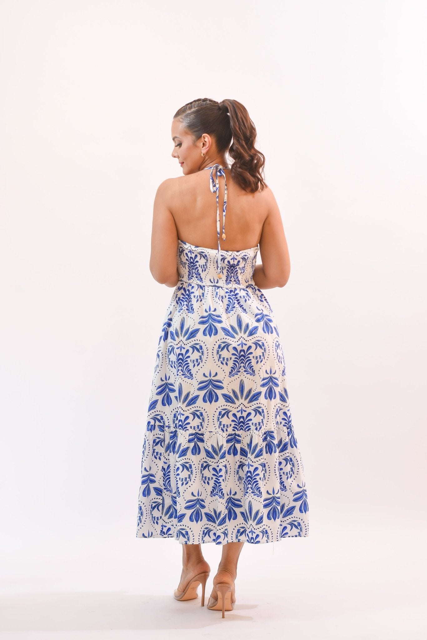 Stunning Flowers Dress Blue - Bonitafashionrd