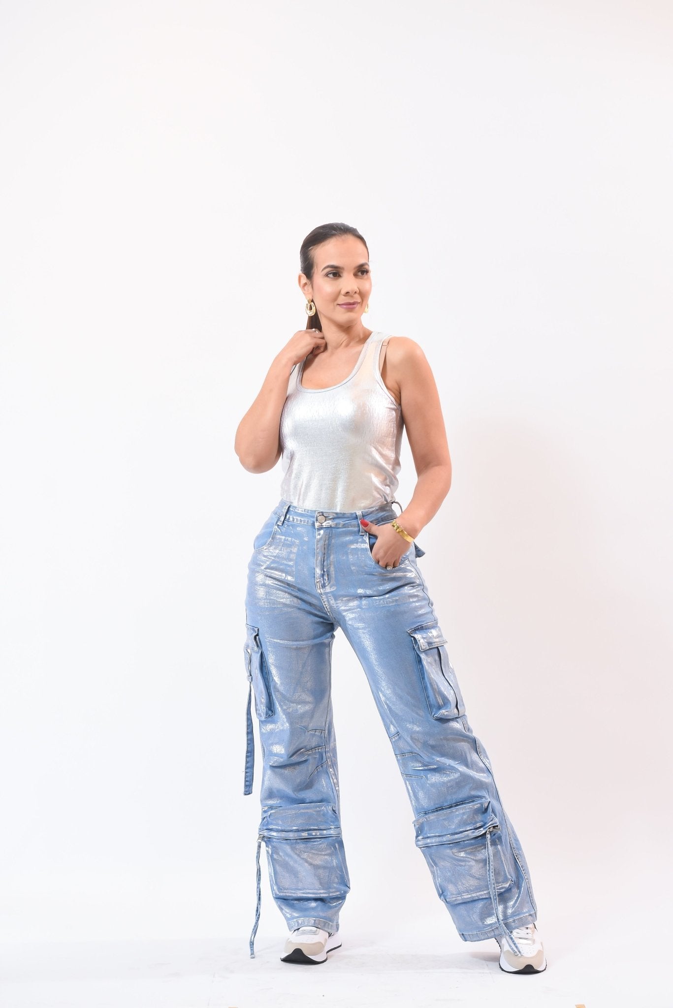 Be Fashion Metalic Pant Silver - Bonitafashionrd