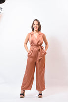 Confortable Day Jumpsuit Brick - Bonitafashionrd