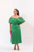 The Most Beautiful Off Shoulder Dress Green - Bonitafashionrd