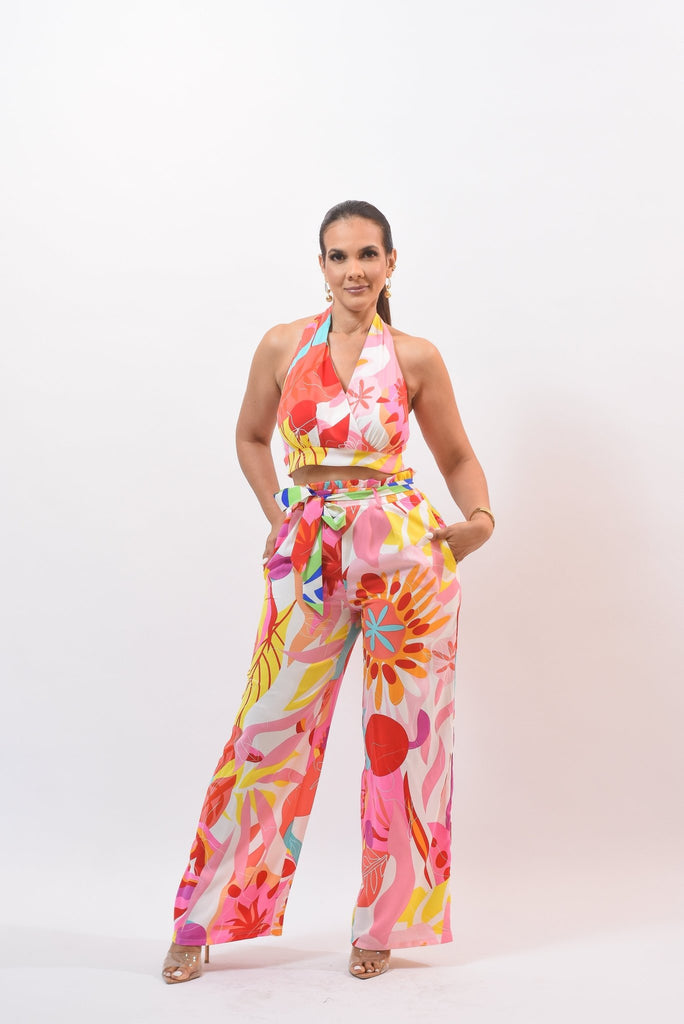 Tropical Vibes Crop Pant Set - Bonitafashionrd