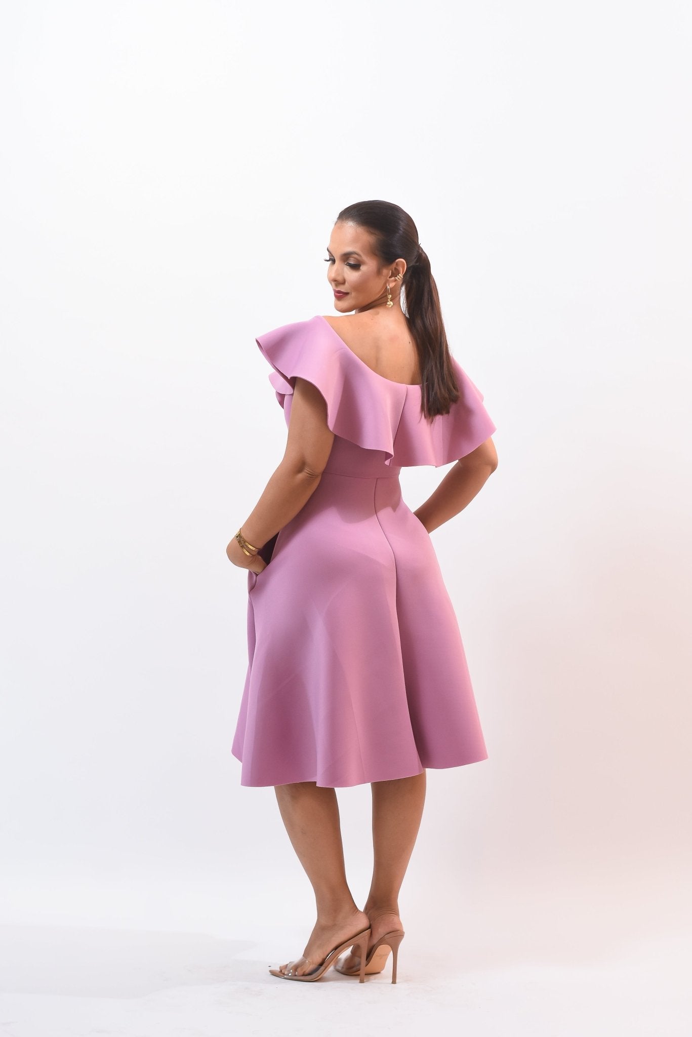 The Off Shoulder Dress Pink - Bonitafashionrd