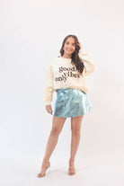 Good Vibes Metalic Skirt - Bonitafashionrd