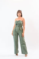 Chic Contrast Jumpsuit Green - Bonitafashionrd