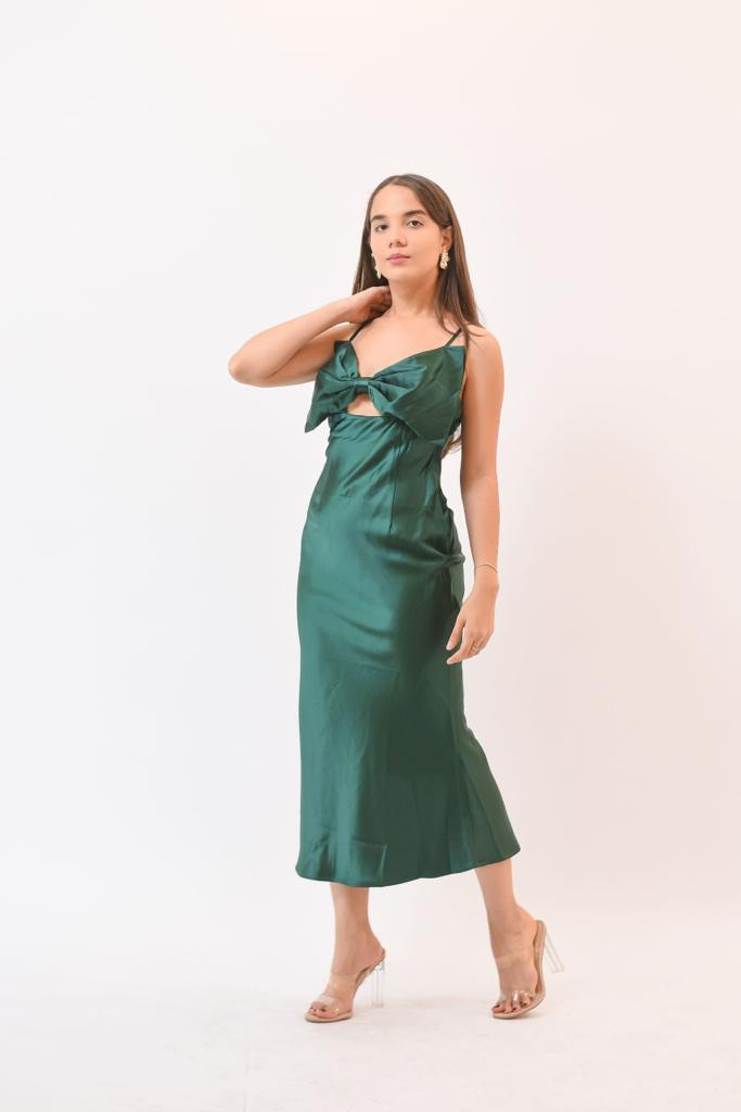 So Pretty Ribbon Dress Green - Bonitafashionrd