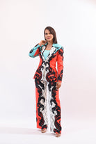 Abstract Jacket Pant Set - Bonitafashionrd