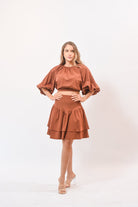 Pretty Lady Skirt Set Brown - Bonitafashionrd