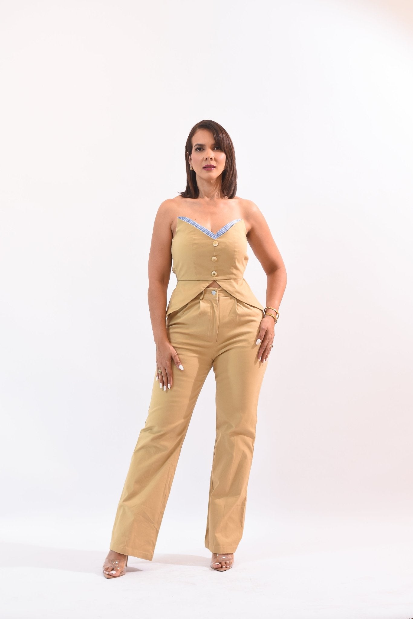 Just Enchanted Pant Set Brown - Bonitafashionrd