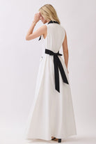 The Golden Holiday Maxi Dress white and Black - Bonitafashionrd