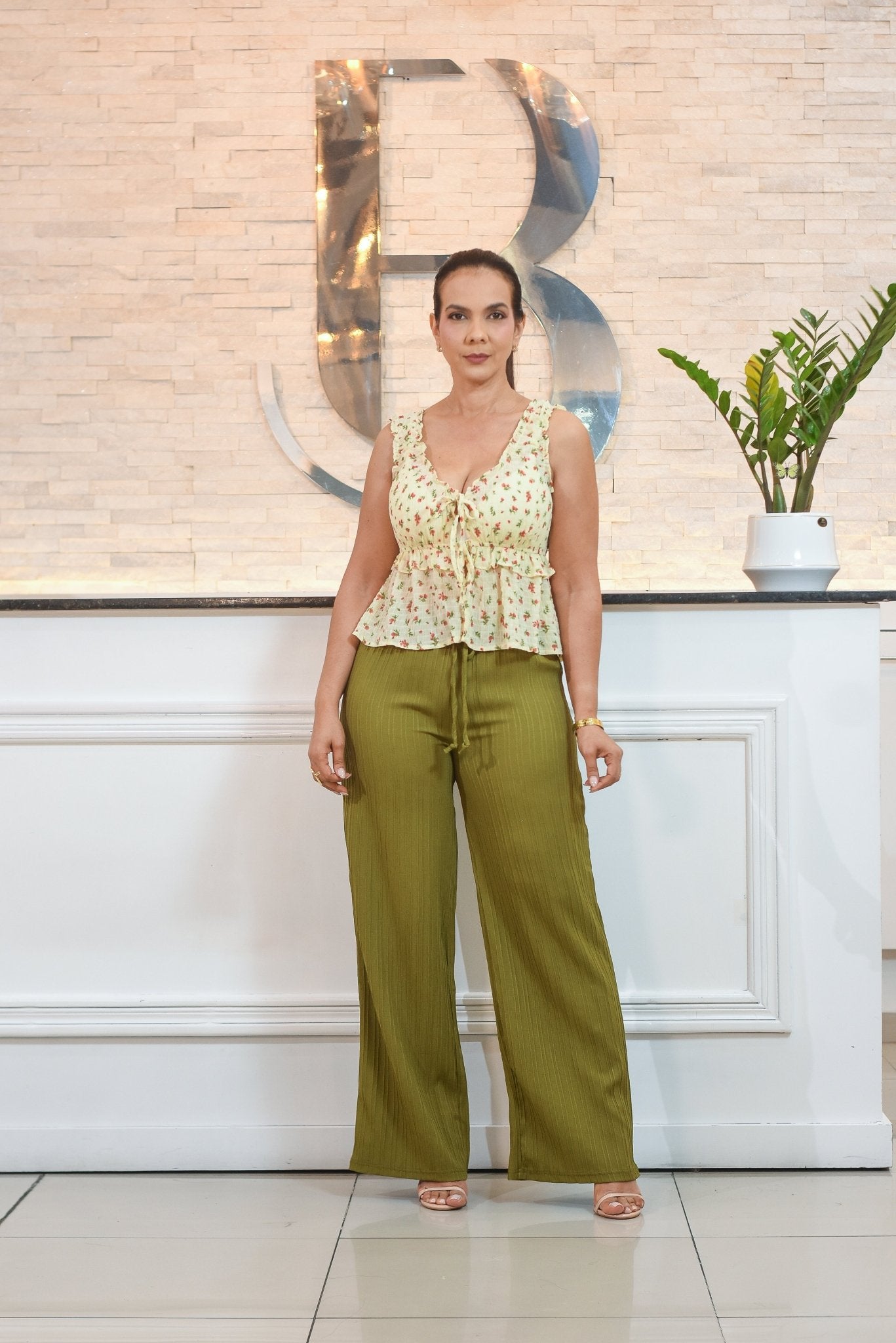 floral ruched style crop - Bonitafashionrd Top