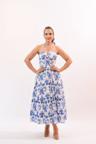 Stunning Flowers Dress Blue - Bonitafashionrd