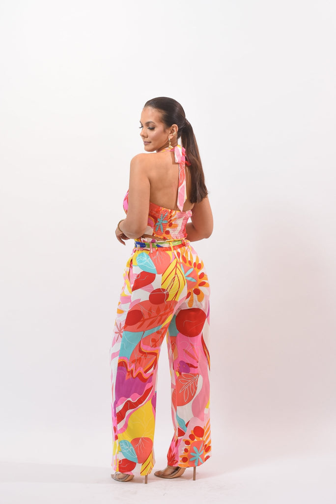 Tropical Vibes Crop Pant Set - Bonitafashionrd