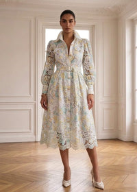 Just The Best Midi Dress Croché Flawers