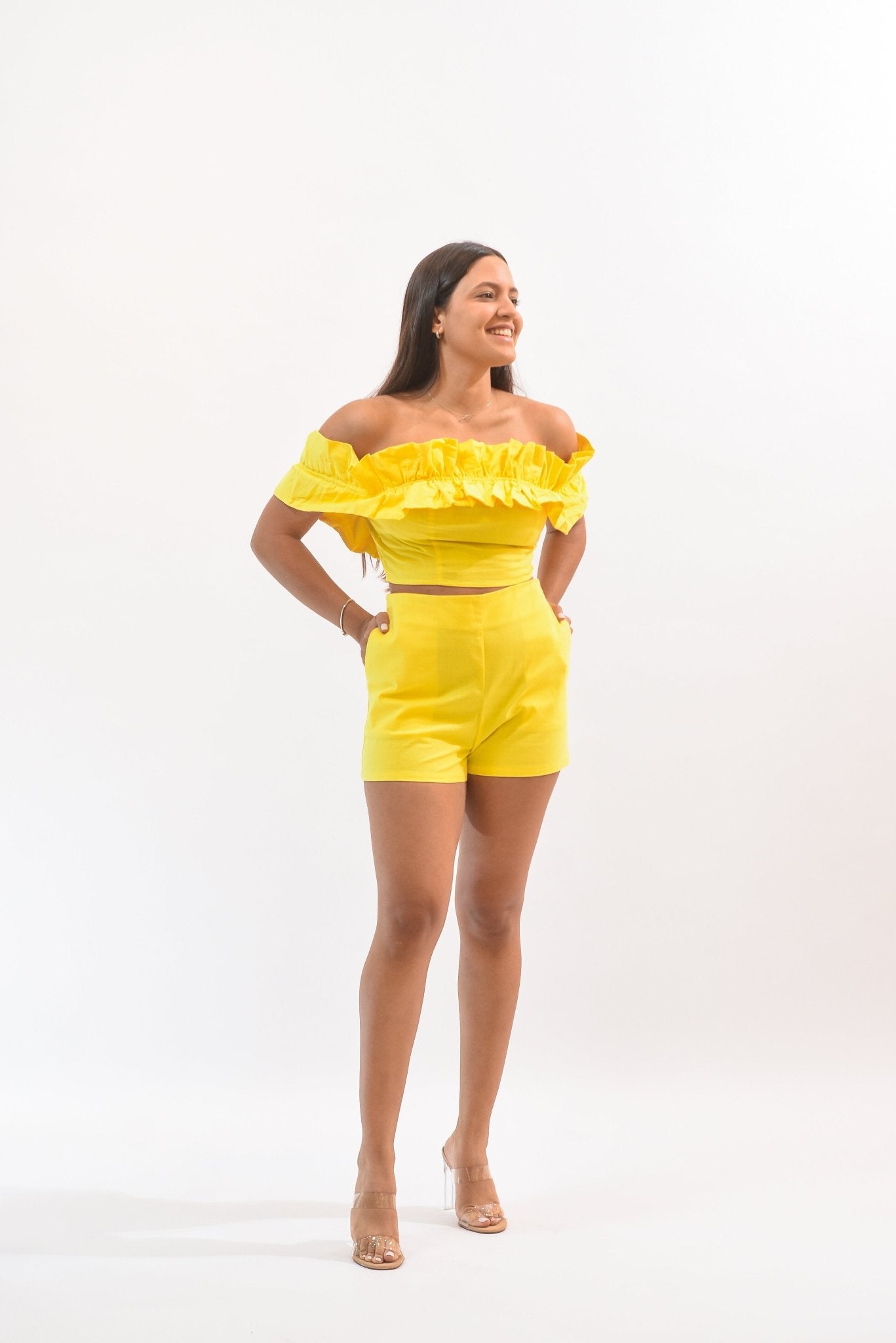 Like Sun Short Set Yellow - Bonitafashionrd