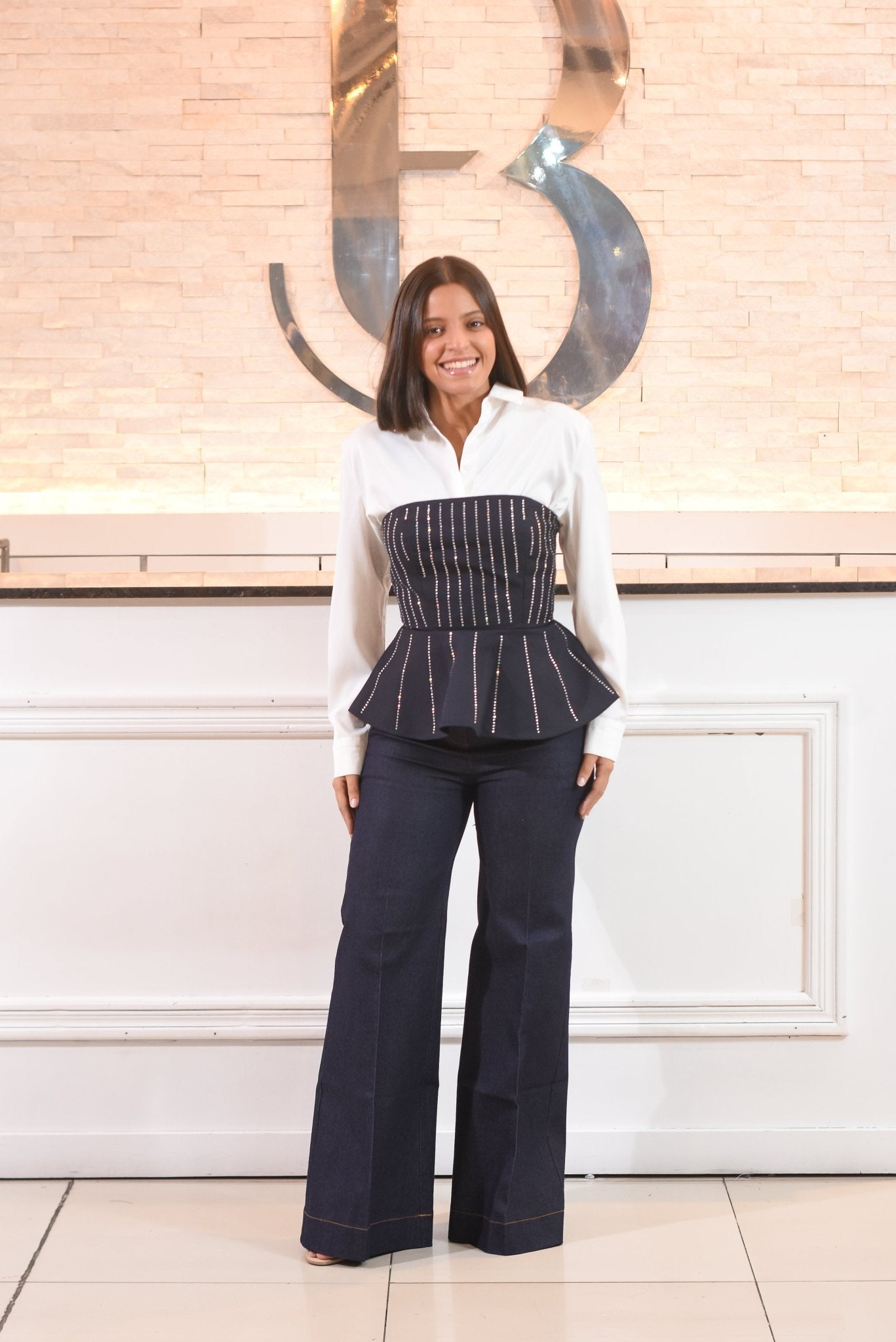 My Amazing Peplum Brillo Denin Crop Top - Bonitafashionrd