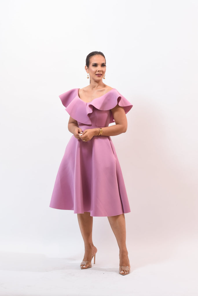 The Off Shoulder Dress Pink - Bonitafashionrd