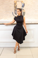 Modern Midi Asimetric Offshoulder Dress