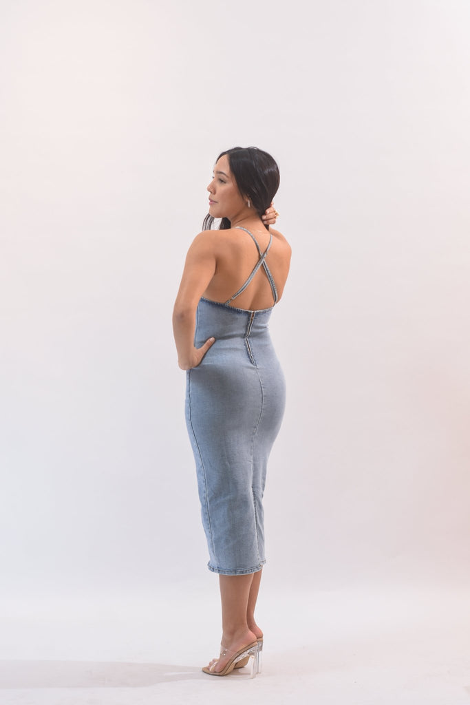 The Cutest Denim Dress - Bonitafashionrd